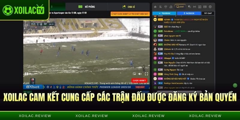 Xoilac cam kết cung cấp các trận đấu được đăng ký bản quyền